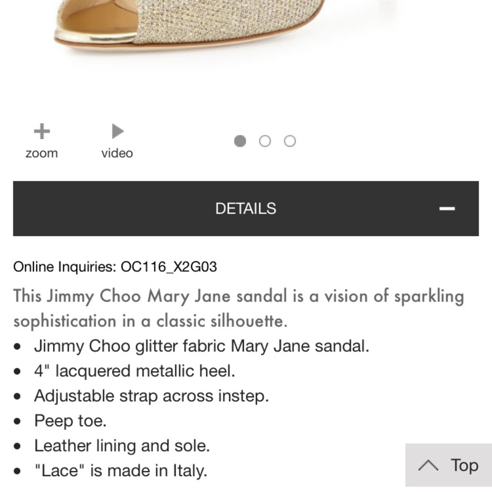 NWT Jimmy Choo gold glitter open toe heels - Picture 10 of 10